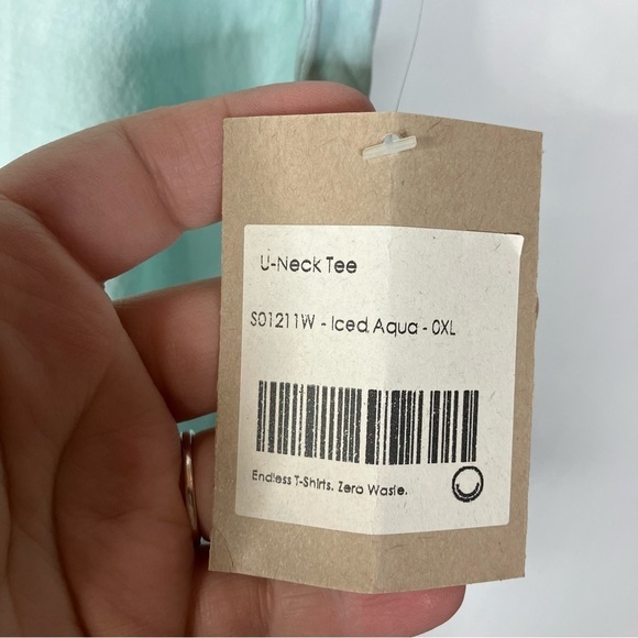 For Days Organic Cotton U Neck Tee in Iced Aqua Size Xlarge - Picture 4 of 5